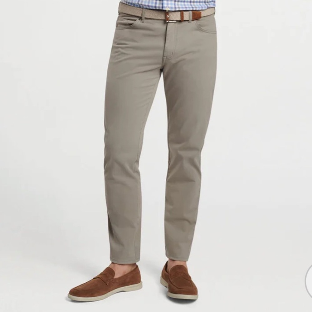 Peter Millar Crown Signature Sateen Classic Fit Pants Gale 38/32 ME0B40FB $178
